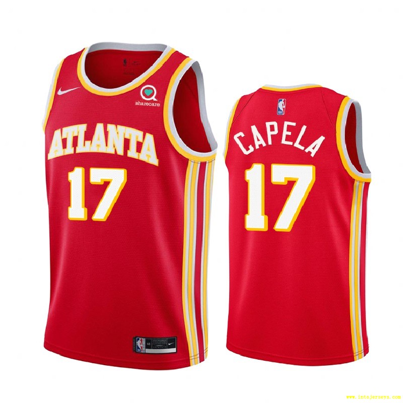 Atlanta Hawks Clint Capela Red Icon Edition Jersey Men