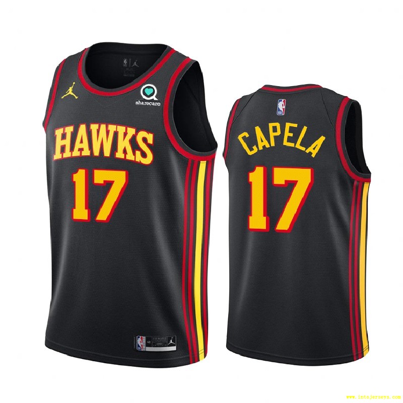 Atlanta Hawks #17 Clint Capela Statement Edition Black Men Jumpman Jersey