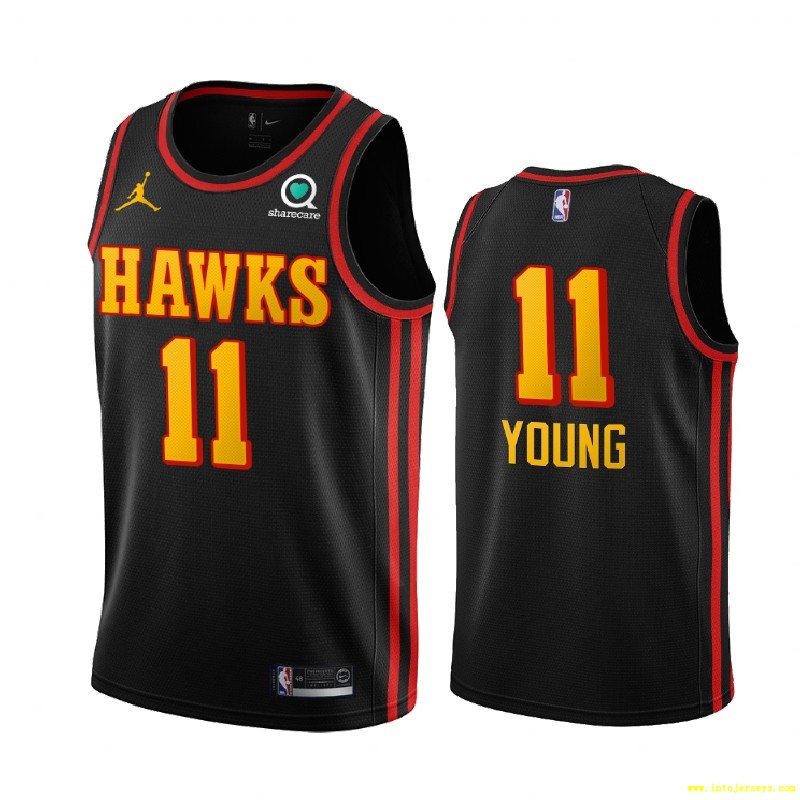 Men Atlanta Hawks Trae Young #11 Black Classic Jersey