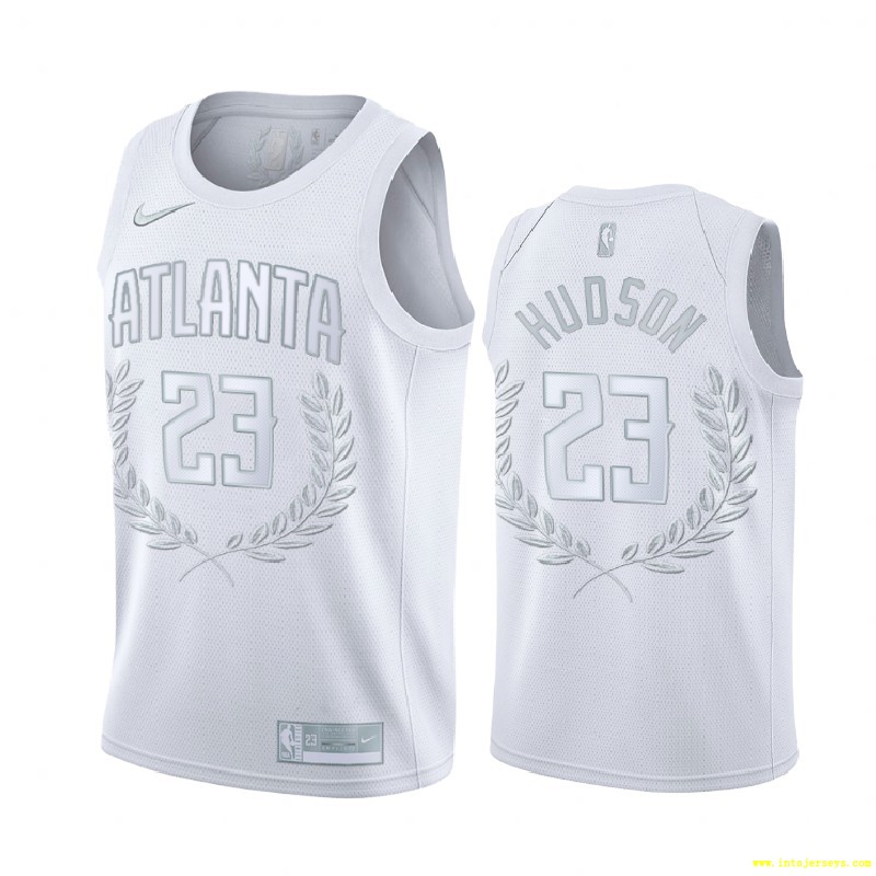 Men Atlanta Hawks Lou Hudson #23 White Retired Number Glory Limited Jersey